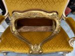 Zeltīta Koka Sienas Konsole ar Mahagonija Virsmu — Louis XV Rococo, Francija/Beļģija, 19.gs. (4856) - Image 6