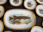 Porcelāna zivju servīze ar zelta apmali — Naturālisma stilā (Limoges Porcelain Fish Service in Naturalism Style) (7060) - Image 5