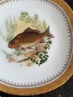 Porcelāna zivju servīze ar zelta apmali — Naturālisma stilā (Limoges Porcelain Fish Service in Naturalism Style) (7060) - Image 10