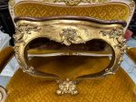 Zeltīta Koka Sienas Konsole ar Mahagonija Virsmu — Louis XV Rococo, Francija/Beļģija, 19.gs. (4856) - Image 5