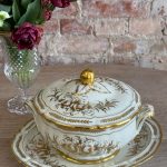 "Limoge" Porcelāna Terīne ar Šķīvi, Vidēji Liela Izmēra (5640)