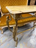 Antīka bronzas konsole ar oniksa virsmu un kariatīdu kājām — Luija XV rokoko stilā (Antique Bronze Console Table in Louis XV Rococo Style) (4864) - Image 8