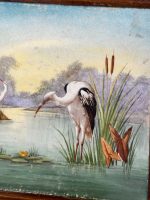 Koka Paplāte ar Flīzi ar Stārķu Motīvu un Parakstu, Maza Izmēra (4165) - Image 6