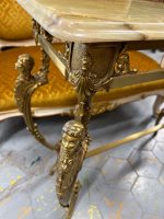 Antīka bronzas konsole ar oniksa virsmu un kariatīdu kājām — Luija XV rokoko stilā (Antique Bronze Console Table in Louis XV Rococo Style) (4864) - Image 9