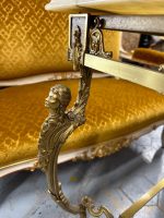 Antīka bronzas konsole ar oniksa virsmu un kariatīdu kājām — Luija XV rokoko stilā (Antique Bronze Console Table in Louis XV Rococo Style) (4864) - Image 10