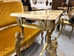Antīka bronzas konsole ar oniksa virsmu un kariatīdu kājām — Luija XV rokoko stilā (Antique Bronze Console Table in Louis XV Rococo Style) (4864) - Image 15
