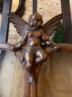 Koka Sienas Skapītis ar Skulpturālu Putto Enģeli — Historicisms, Francija/Beļģija, ap 1860.–1890. (3414) - Image 6