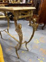 Antīka bronzas konsole ar oniksa virsmu un kariatīdu kājām — Luija XV rokoko stilā (Antique Bronze Console Table in Louis XV Rococo Style) (4864) - Image 14