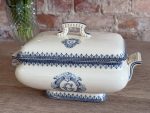 Antīka franču fajansa zupas terīne ar monogrammu — Terre de Fer, Vermont (antique terre de fer tureen vermont) (5689) - Image 7