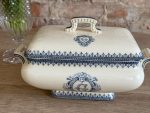 Antīka franču fajansa zupas terīne ar monogrammu — Terre de Fer, Vermont (antique terre de fer tureen vermont) (5689) - Image 8