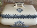 Antīka franču fajansa zupas terīne ar monogrammu — Terre de Fer, Vermont (antique terre de fer tureen vermont) (5689) - Image 9