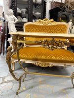 Antīka bronzas konsole ar oniksa virsmu un kariatīdu kājām — Luija XV rokoko stilā (Antique Bronze Console Table in Louis XV Rococo Style) (4864) - Image 5
