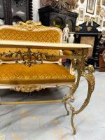 Antīka bronzas konsole ar oniksa virsmu un kariatīdu kājām — Luija XV rokoko stilā (Antique Bronze Console Table in Louis XV Rococo Style) (4864) - Image 6