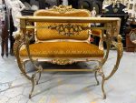 Antīka bronzas konsole ar oniksa virsmu un kariatīdu kājām — Luija XV rokoko stilā (Antique Bronze Console Table in Louis XV Rococo Style) (4864) - Image 4