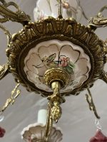 Griestu lampa ar ziedu elementiem, vidēja izmēra, viegla pēc svara, 5spuldzes (6339) - Image 11