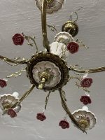 Griestu lampa ar ziedu elementiem, vidēja izmēra, viegla pēc svara, 5spuldzes (6339) - Image 9