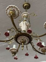 Griestu lampa ar ziedu elementiem, vidēja izmēra, viegla pēc svara, 5spuldzes (6339) - Image 4