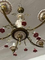 Griestu lampa ar ziedu elementiem, vidēja izmēra, viegla pēc svara, 5spuldzes (6339) - Image 3