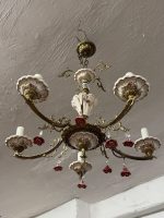 Griestu lampa ar ziedu elementiem, vidēja izmēra, viegla pēc svara, 5spuldzes (6339) - Image 2