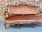 Liels dīvāns ar zelta krāsas detaļām BOIS DORÉ NAPOLEON III LOUIS XV BANQUETTE (645) - Image 3