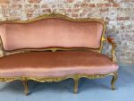 Liels dīvāns ar zelta krāsas detaļām BOIS DORÉ NAPOLEON III LOUIS XV BANQUETTE (645) - Image 7