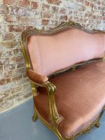 Liels dīvāns ar zelta krāsas detaļām BOIS DORÉ NAPOLEON III LOUIS XV BANQUETTE (645) - Image 12