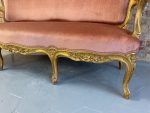 Liels dīvāns ar zelta krāsas detaļām BOIS DORÉ NAPOLEON III LOUIS XV BANQUETTE (645) - Image 11
