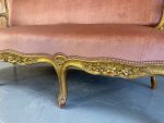 Liels dīvāns ar zelta krāsas detaļām BOIS DORÉ NAPOLEON III LOUIS XV BANQUETTE (645) - Image 10