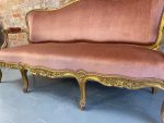 Liels dīvāns ar zelta krāsas detaļām BOIS DORÉ NAPOLEON III LOUIS XV BANQUETTE (645) - Image 9