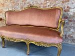 Liels dīvāns ar zelta krāsas detaļām BOIS DORÉ NAPOLEON III LOUIS XV BANQUETTE (645) - Image 4