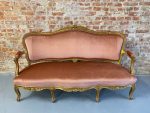 Liels dīvāns ar zelta krāsas detaļām BOIS DORÉ NAPOLEON III LOUIS XV BANQUETTE (645)