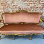 Liels dīvāns ar zelta krāsas detaļām BOIS DORÉ NAPOLEON III LOUIS XV BANQUETTE (645)
