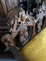 Sofa ar kokgriezuma eņģeļu galvām, Dzeltens Samta Audums — Neorenesanse, riekstkoks, ~1870–1890 (4278) - Image 19