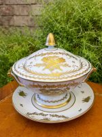 Porcelāna trauks ar vāku un šķīvi, "Limoge" (2883) - Image 2
