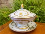 Porcelāna trauks ar vāku un šķīvi, "Limoge" (2883) - Image 4