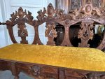 Sofa ar kokgriezuma eņģeļu galvām, Dzeltens Samta Audums — Neorenesanse, riekstkoks, ~1870–1890 (4278) - Image 10
