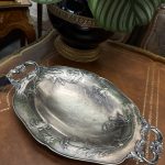 antique silver-plated footed bowl tray