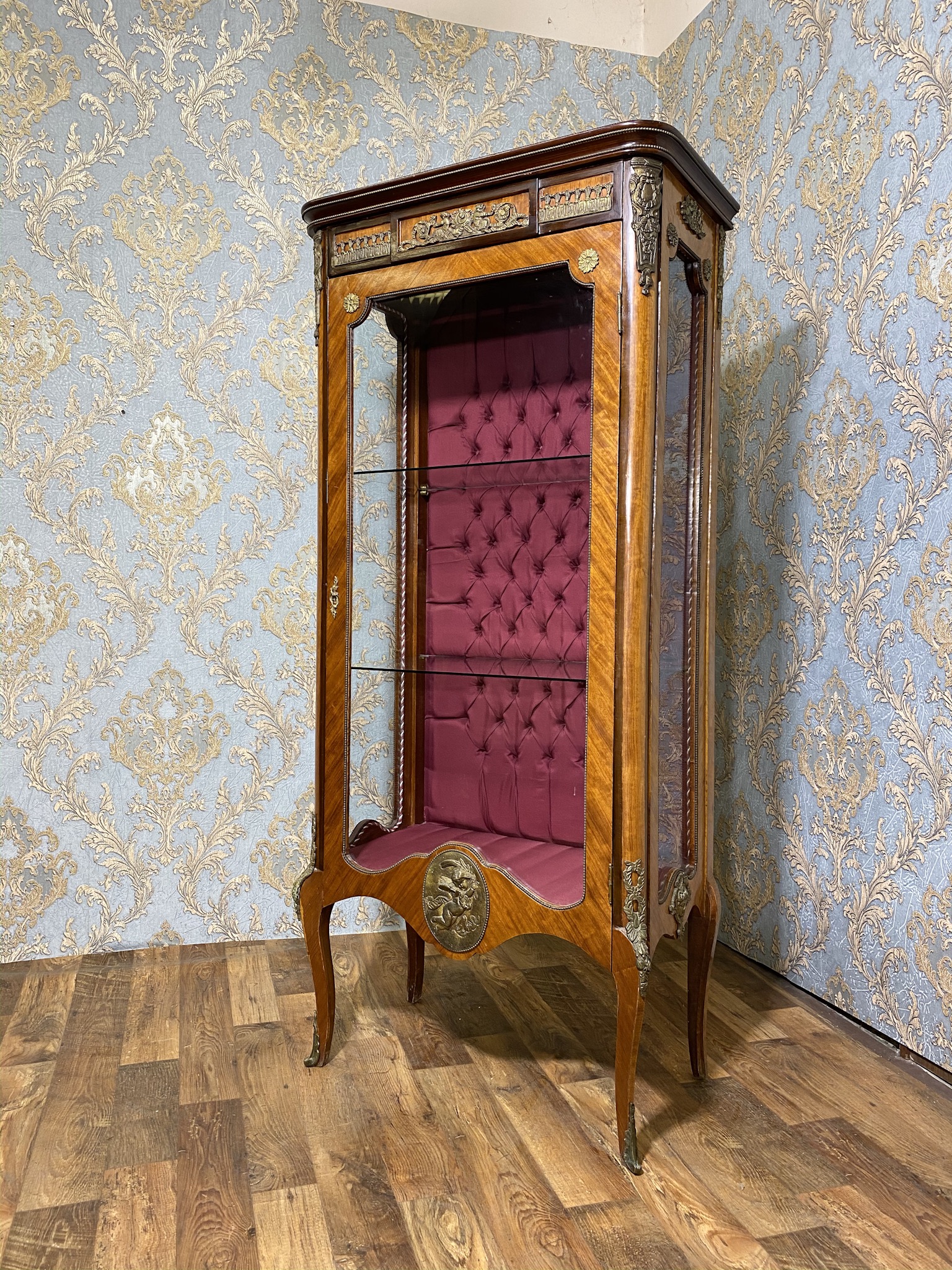 IMG_4206 antique wooden display cabinet with bronze mounts