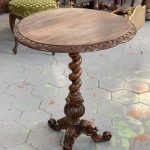 Barley twist table carved oak