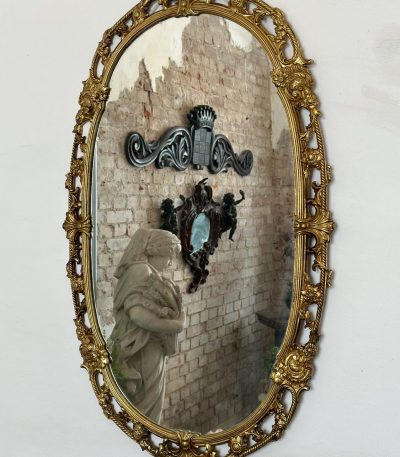 Bronzas rāmja spogulis, vidējs izmērs, smags (4651)