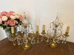 Bordlamper med krystaller, 2 stk., mellem størrelse (4543)