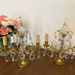 Bordlamper med krystaller, 2 stk., mellem størrelse (4543)