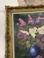 Glezna ar ceriņiem vāze, zelta krāsas rāmis, vidējs izmērs (501) - Image 7