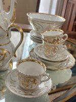 Ekskluzīvs Porcelāna Kafijas un Tējas Servīzes Komplekts 8 Personām — Historisma stilā, (Elegant Antique Porcelain Tea Service for Eight — Historism Style) (5146) - Image 6