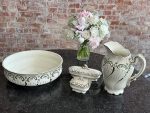Jug and Bowl Set + 2 Pots with Lids (7095) - Image 2