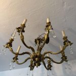 Liela izmēra griestu lampa ar kristāliem, 8 spuldzēm, smaga (7104)