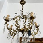 Bronzas Lampa ar Kristāliem, Vidēja Izmēra, 5 Spuldzes (3433)