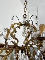 Bronzas Lampa ar Kristāliem, Vidēja Izmēra, 5 Spuldzes (3433) - Image 14