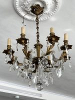 Bronzas Lampa ar Kristāliem, Liela Izmēra, 8 Spuldzes, Smaga (3434) - Image 2