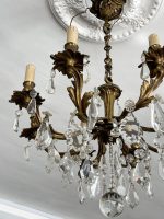 Bronzas Lampa ar Kristāliem, Liela Izmēra, 8 Spuldzes, Smaga (3434) - Image 3